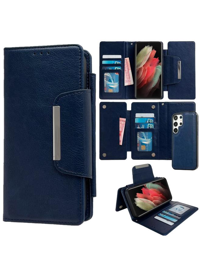 اس-توب جراب جلدي متعدد الوظائف لهاتف Samsung Galaxy S21 Ultra 5G مع محفظة لـ 7 بطاقات - Image 1