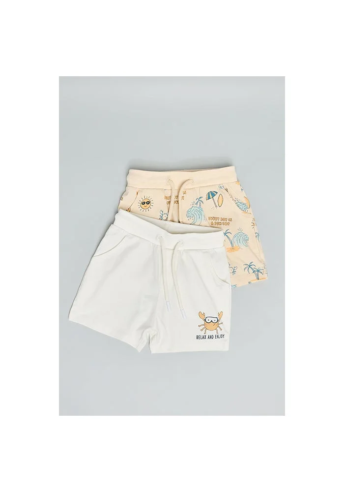 أر أند بي 2 Pack Print Shorts with Drawstring Waist