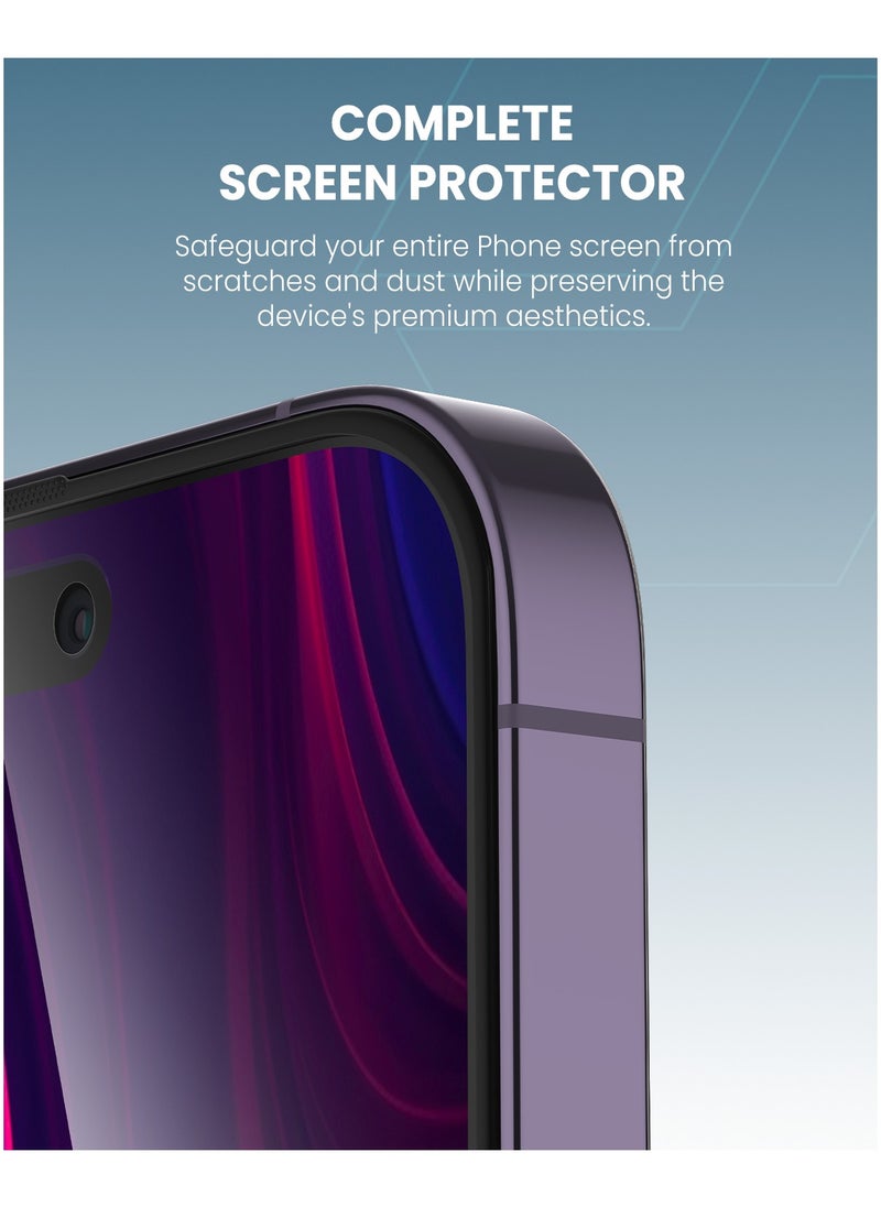 Moxedo - Moxedo Ultra Shield Tempered Glass Screen Protector HD Clear 9H Hardness Full Coverage with Auto-Align Easy Applicator for iPhone 14 Pro 6.1 inch - Image 1
