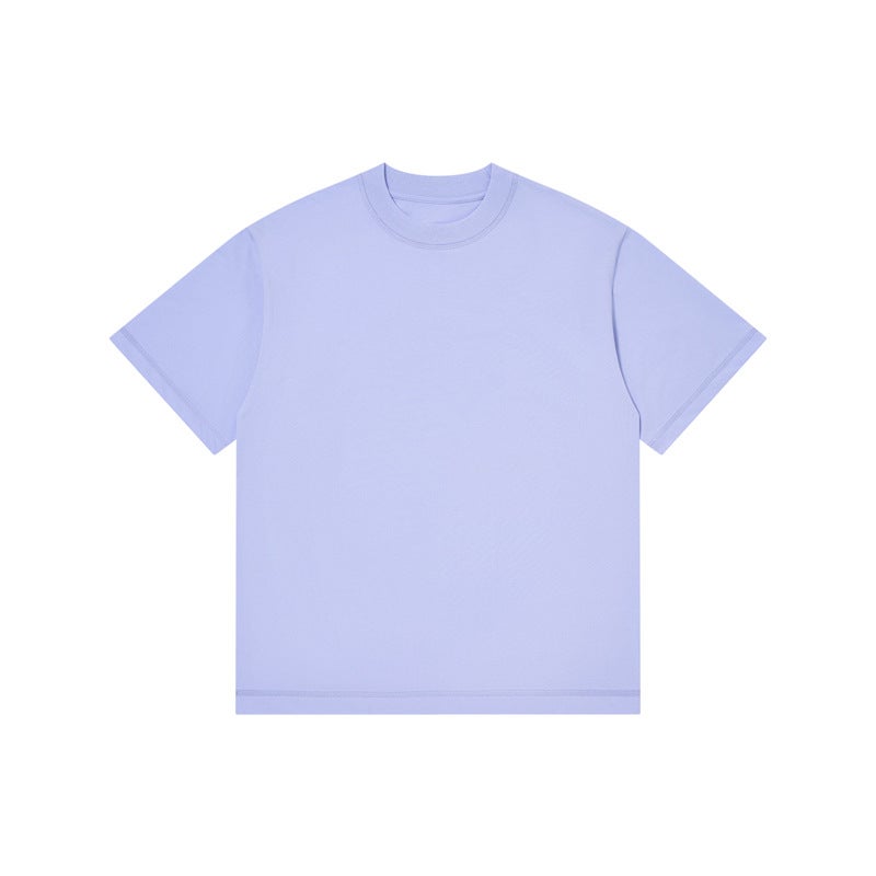 Simple Summer 230G Ice Cotton Short Sleeve T-Shirt Blank Embryo Solid Color Breathable Round Neck T-Shirt Loose Shoulder Jacket Men - Image 1