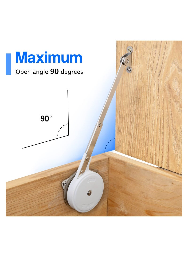 SYOSI - 70N-120N Soft Close Hydraulic Lid Hinge, Professional Safety Lid Stay Soft Close Damper Buffer Safety First Slow Lowering Hinge for Storage Treasure Chest Cabinet Door, Pack of 2 - Image 1