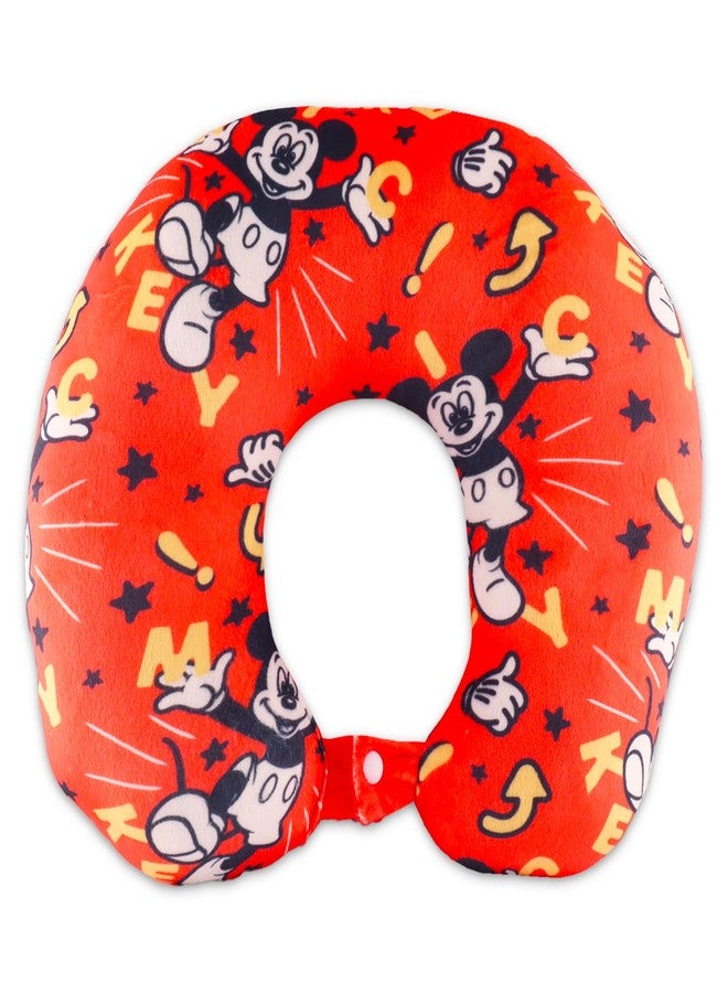 Mickey Mouse Travel Neck Pillow - Bundle with Mickey Neck Pillow for Airplane, Car, Office, More Plus Stickers | Mickey Mouse Travel Accessories Set - Image 2