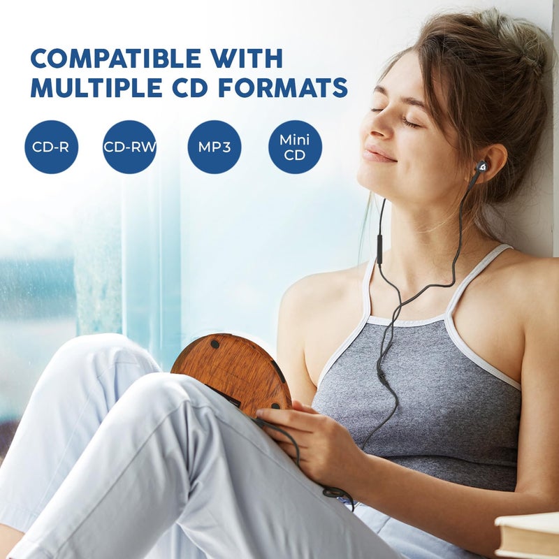 KLIM Discman Portable CD Player with Headphones, Built-in Battery - New Version - CD Players for Home, Car - Compatible w/SD Card, CD-R, CD-RW, MP3, WMA - 5 EQ Effects - Image 2
