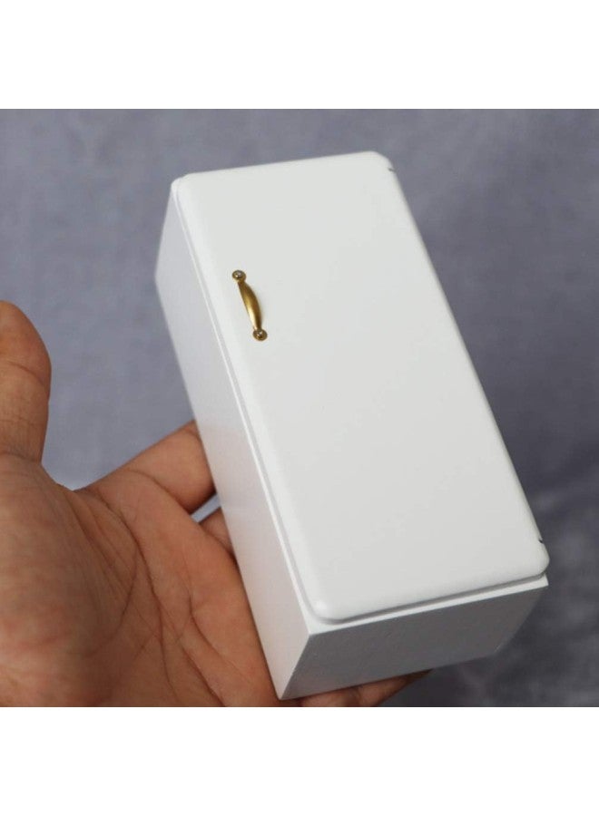 klarako 1/ 12 Dollhouse Miniature Fridge Mini Refrigerator Model White Fridge Figurine Furniture Ornament for Kids Kitchen Pretend Play Toy Gift  - Image 5