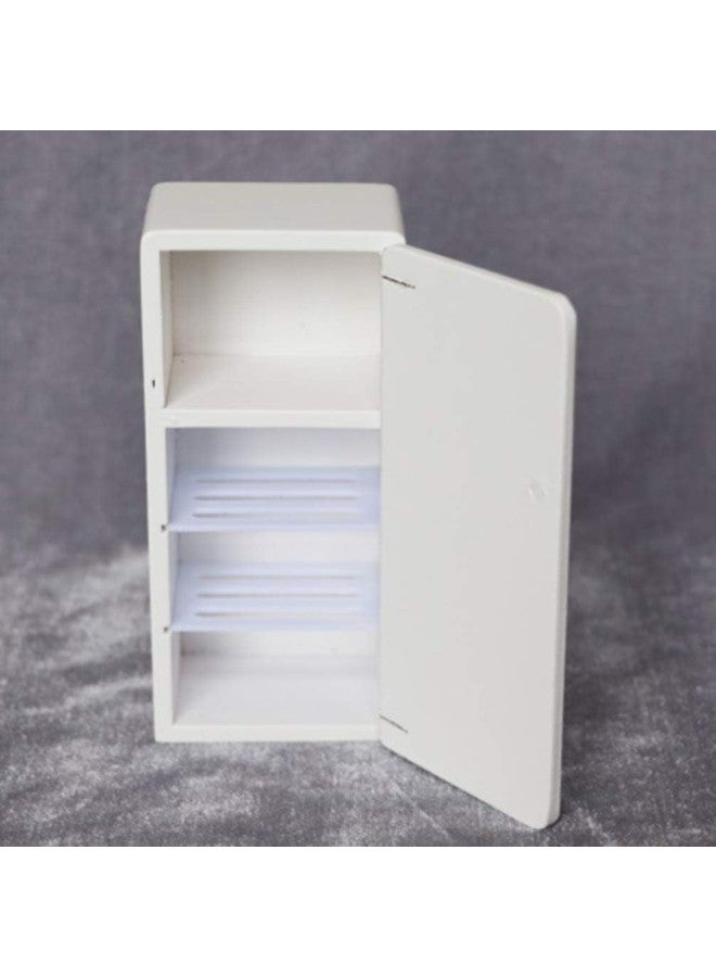 klarako 1/ 12 Dollhouse Miniature Fridge Mini Refrigerator Model White Fridge Figurine Furniture Ornament for Kids Kitchen Pretend Play Toy Gift  - Image 4