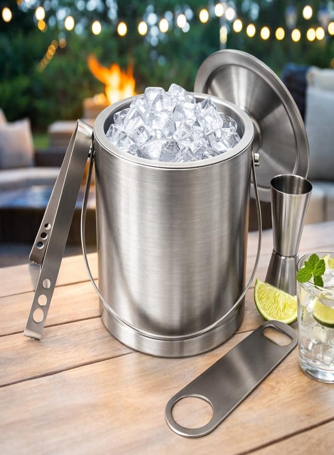 nooks Insulated Ice Bucket with Ice Tong,Opener,Peg Measure | Great bar Tools for Home bar Accessories, Mini bar, Wine Large for bar(1 Litr) - Image 1