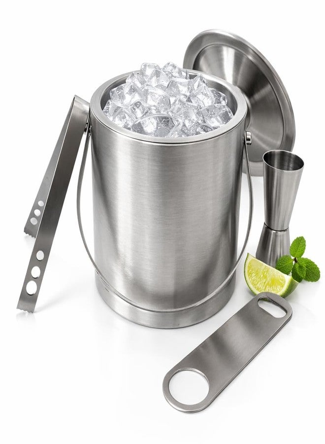 nooks Insulated Ice Bucket with Ice Tong,Opener,Peg Measure | Great bar Tools for Home bar Accessories, Mini bar, Wine Large for bar(1 Litr) - Image 2
