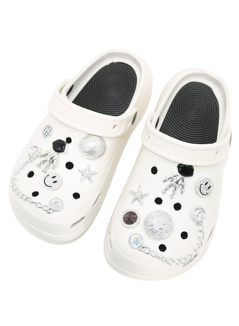 12PCS Unisex-Adult Cute Shoe Decoration Charms for Clogs Sandals, Spaceman Series Diy Accessories for Girls Women Party Favors Gifts(Not Incleded Shoes)