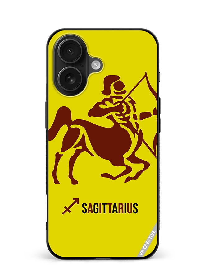 Protective Case Cover For Apple iPhone 16 Sagittarius Silhouette Zodiac Signs Design Multicolour