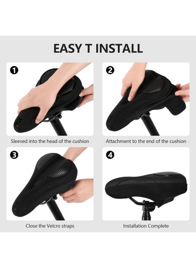 Soofam Gel Padded Bike Seat Cushion Cover, Extra Soft Shock Absorption for Peloton, Road & Mountain Bikes, Waterproof & Anti-Slip Design (Men/Women, 11.3"x7") - Image 4