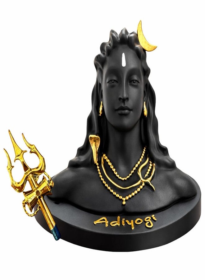 GJ Exclusive Made in India Adiyogi Shiva Statue with Trishul | Black Color | Meditation Idol for Home, Office, Gift, Car Dashboard, Yoga Decor (10 CM) - Image 5