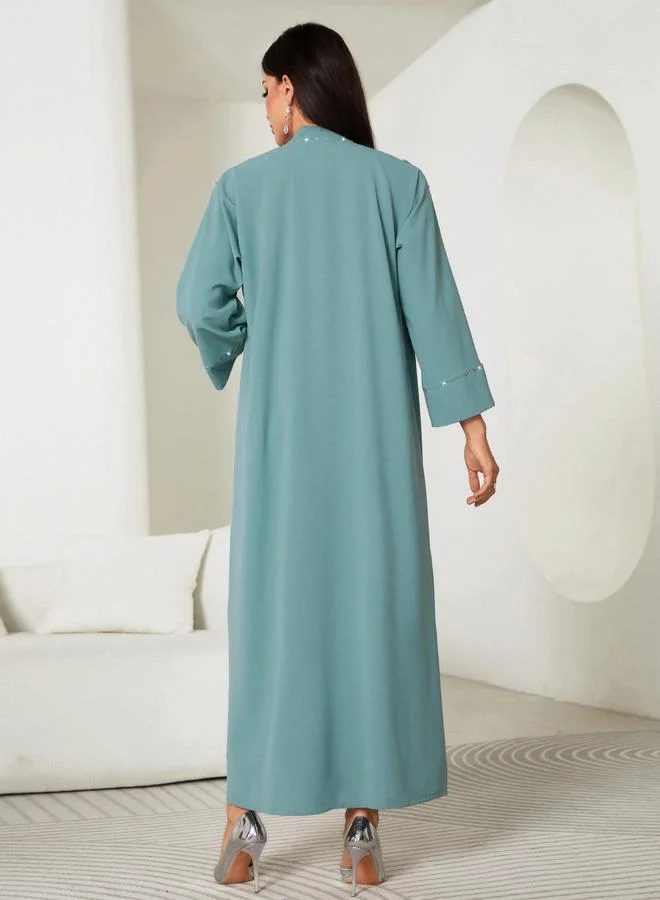 Styli Styli Embellished Long Sleeve A-Line Maxi Kimono
