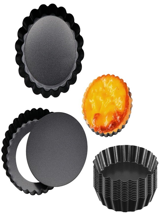 MGGi 4 Inch Egg Tart Molds with Removable Bottom, 12 Packs EggTart Mold, Non-Stick Pan Carbon Steel Egg Tart Molds, Muffin Cupcake Pudding Baking Cup Maker - for Pies, Chinese Tart, Cakes - Image 1