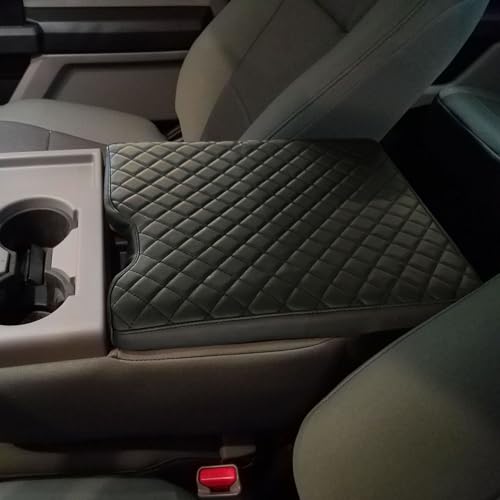 Zxiaochun Center Console Cover for Ford F150 2015-2025/F250 F350 F450 2017-2025 Leather Arm Rest Box Lid Middle Console Cover Armrest Box Protective Cover Accessories(40/20/40 Jump Seat Console Only) - Image 1