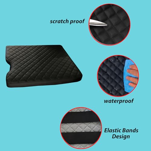 Zxiaochun Center Console Cover for Ford F150 2015-2025/F250 F350 F450 2017-2025 Leather Arm Rest Box Lid Middle Console Cover Armrest Box Protective Cover Accessories(40/20/40 Jump Seat Console Only) - Image 4