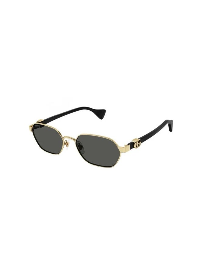 Gucci GG1593S Designer Hexagonal / Round Metal Sunglasses — Elegant Gold Frame with Grey Lenses, 56 mm - Image 1