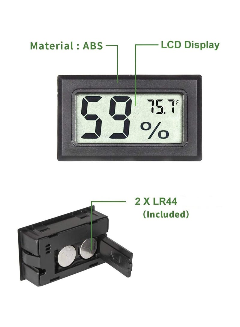 6 Pack Mini Hygrometer Thermometer Built In Small Household Electronic Digital Indoor Humidity Gauge Monitor With Temperature Meter Sensor Fahrenheit - Black - Image 4