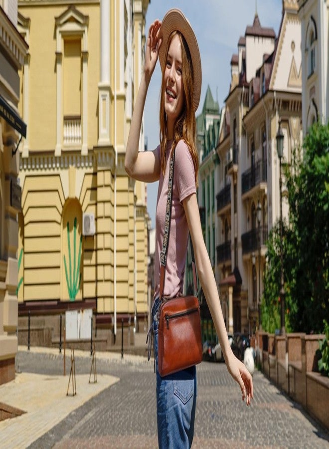 HESHE Leather Crossbody Purses for Women Vintage Shoulder Bag with Multi Compartments Small Hobo Purse for Everyday (Wine) - Image 2