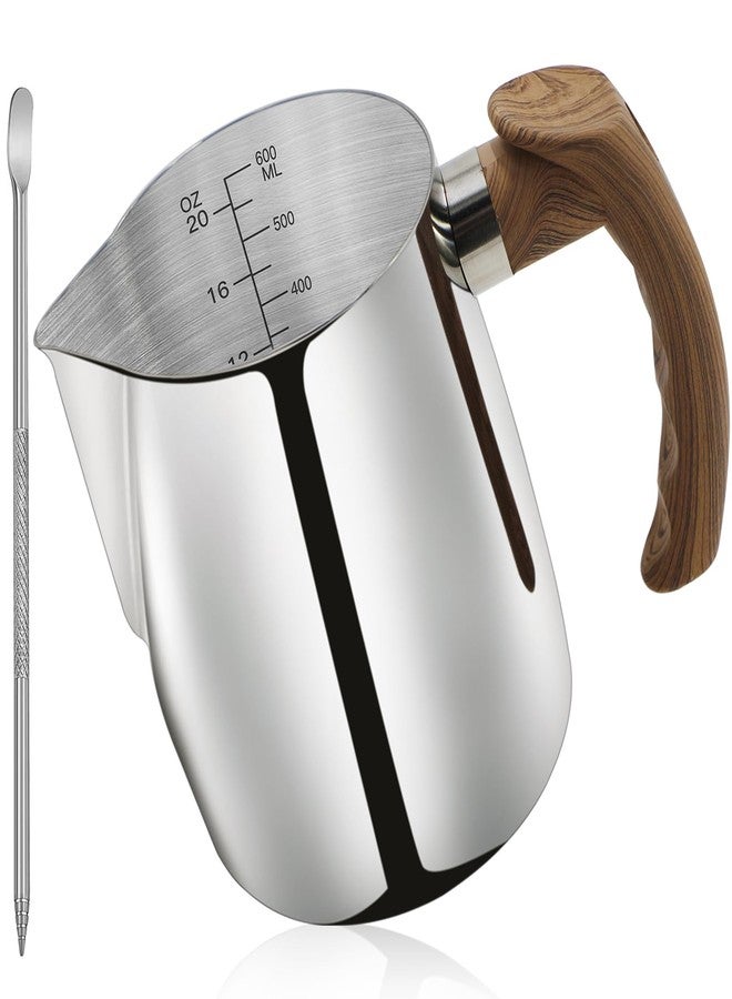 TooCust Stainless Steel Milk Frothing Pitcher - 20oz (600ml), Espresso Steaming Pitcher with Anti-scald Handle for Coffee, Cappuccino, Latte Art,Slilver - Image 1
