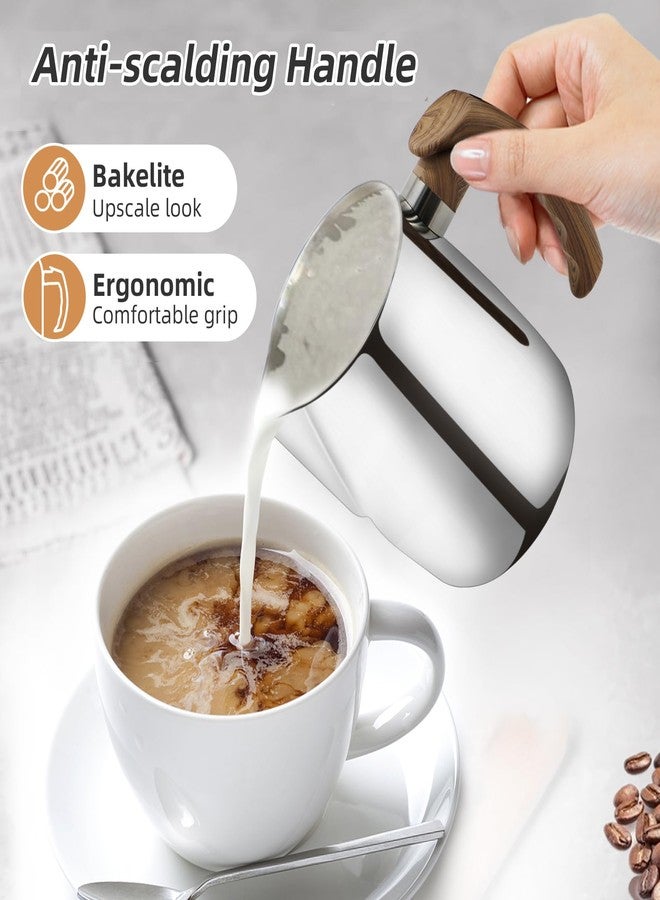 TooCust Stainless Steel Milk Frothing Pitcher - 20oz (600ml), Espresso Steaming Pitcher with Anti-scald Handle for Coffee, Cappuccino, Latte Art,Slilver - Image 2