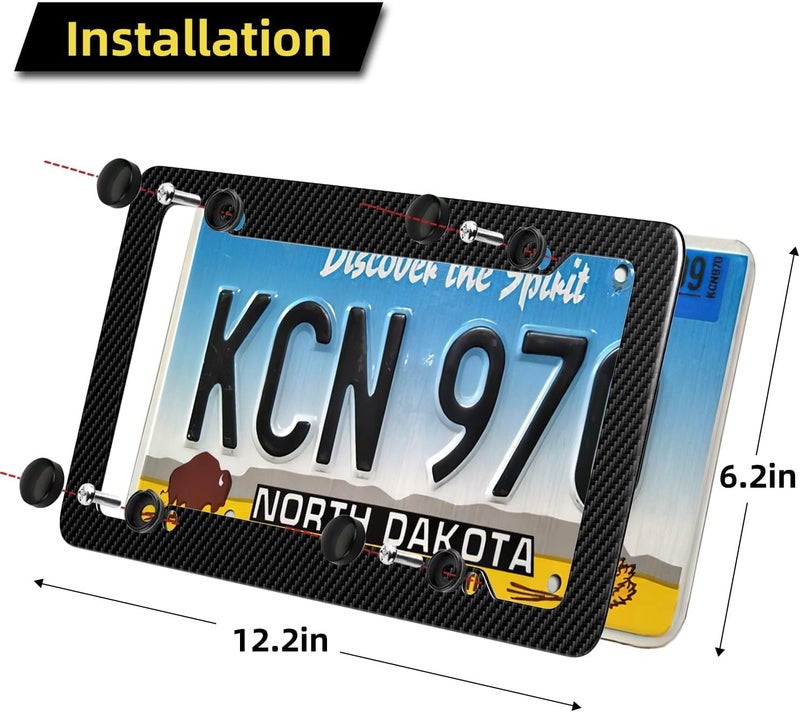 OKLPF Carbon Fiber License Plate Frame Transit & use compatible - Image 2