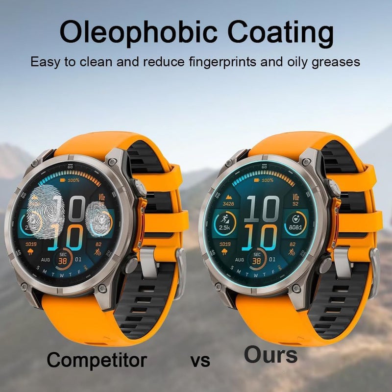Set Of 3 Transparent Tempered Glass Screen Protectors For Forerunner 255 And Other Garmin Watch Models 7 7S 7X Pro 6 6S 6X Pro Solar AMOLED Screens Forerunner 45 55 165 245 965 955 945 Vivoactive 3 - Image 4
