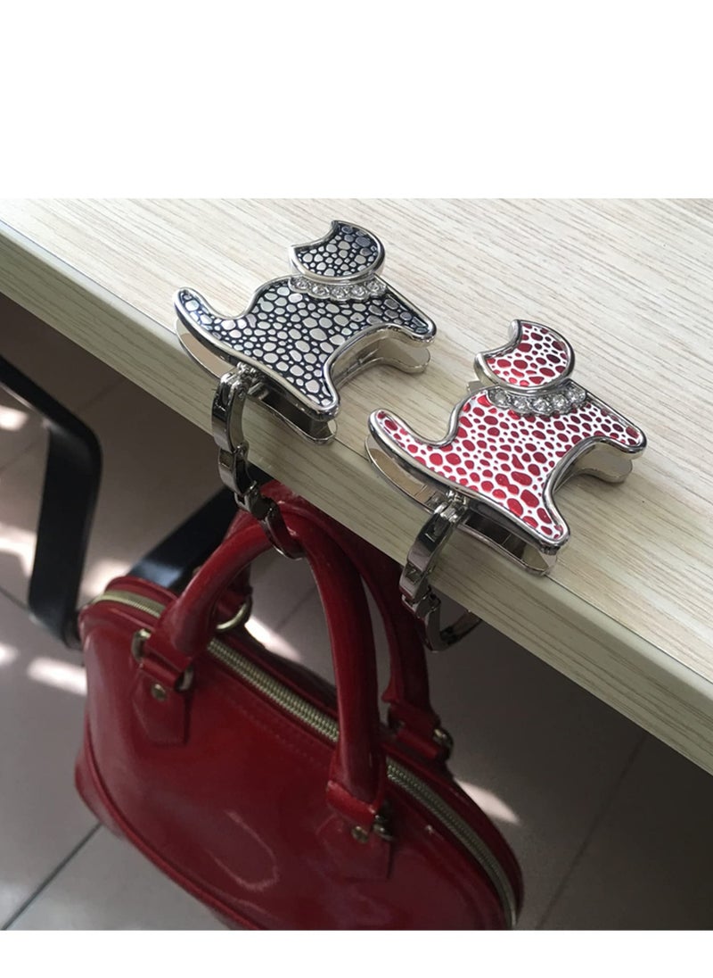 KASTWAVE 2Pcs Purse Hanger for Tables Desk Cat Shape Foldable Metal Hook Hooks Hanging Bags Handbag Hangers Holder Table Green  - Image 5