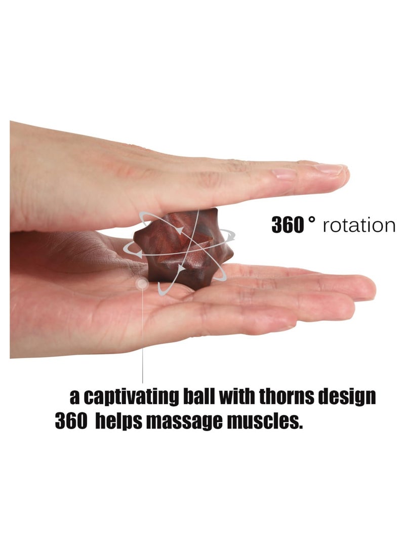 SOLARAE 2PCS Handheld Sensory Fidget Toys Anxiety Quiet Fidget Toys Stress Relief ADHD Office Desk Roller Gadgets Relieves Stress Toys Wooden Massage Balls Manual Hand Massage Tools for Adults - Image 4