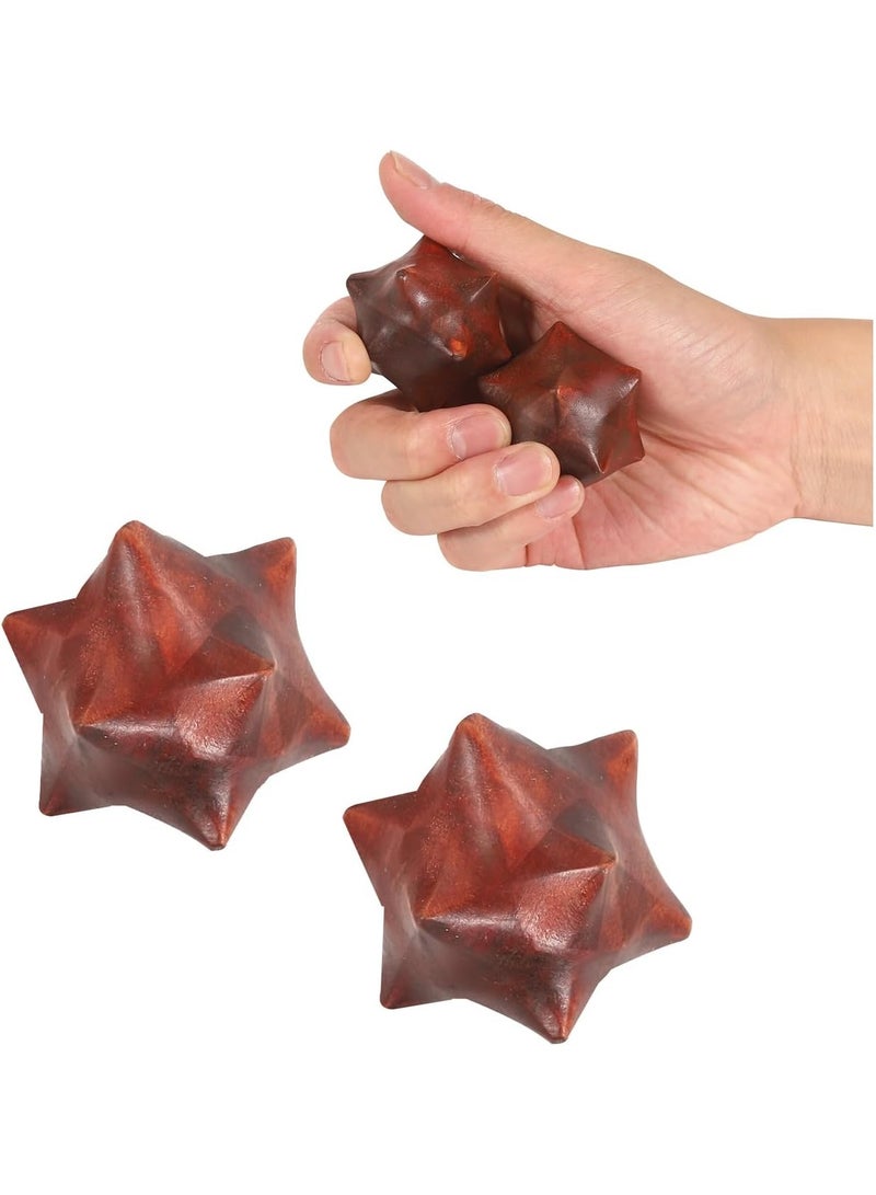 SOLARAE 2PCS Handheld Sensory Fidget Toys Anxiety Quiet Fidget Toys Stress Relief ADHD Office Desk Roller Gadgets Relieves Stress Toys Wooden Massage Balls Manual Hand Massage Tools for Adults - Image 1