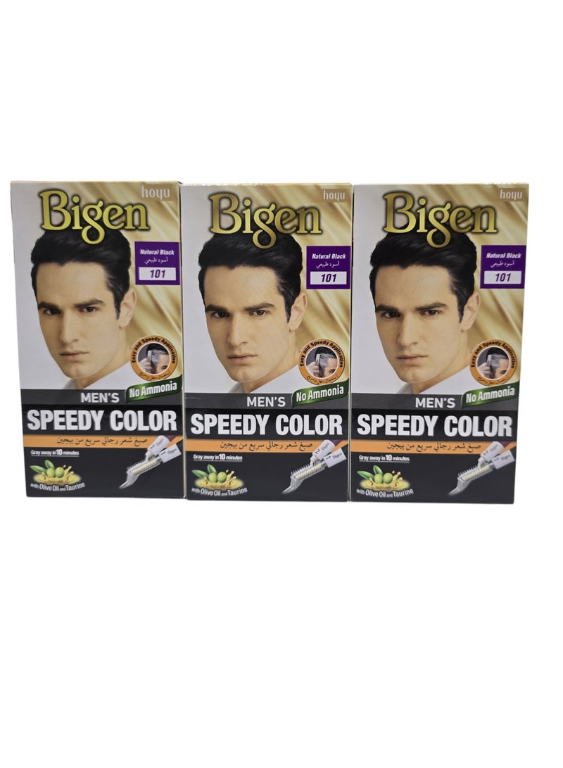 BIGEN MENS SPEEDY 101, HAIR COLOR, NATURAL BLACK (3PCS COMBO) - Image 1