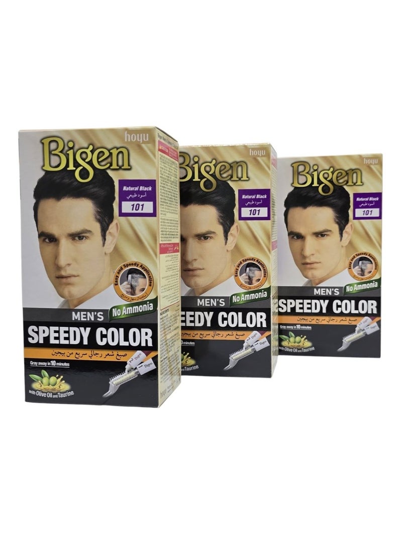 BIGEN MENS SPEEDY 101, HAIR COLOR, NATURAL BLACK (3PCS COMBO) - Image 2