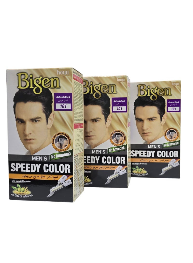 BIGEN MENS SPEEDY 101, HAIR COLOR, NATURAL BLACK (3PCS COMBO) - Image 3