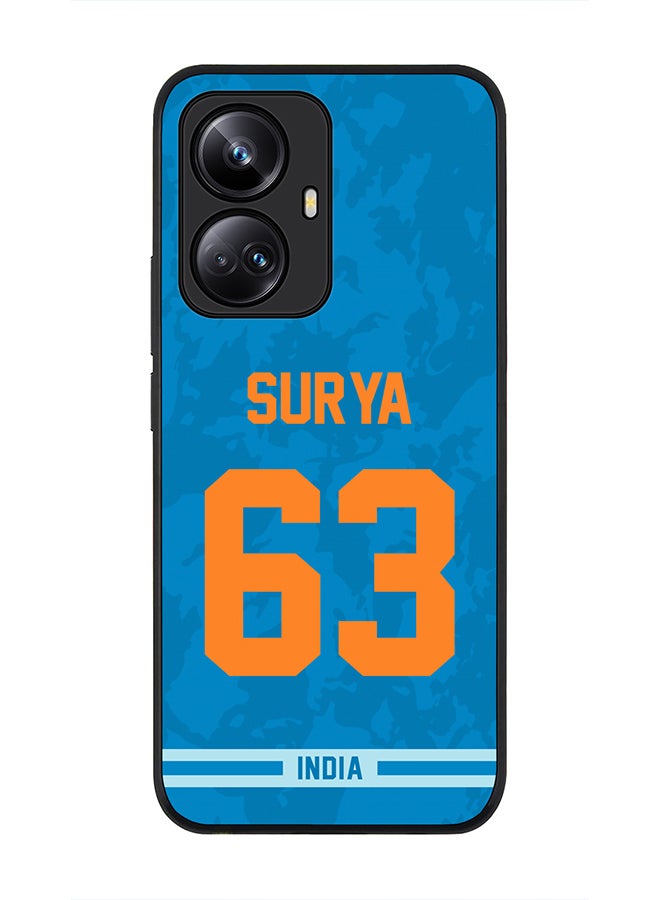 Stylizedd Cover for Realme 10 Pro Plus 5G Case , Rugged Black Slim fit Protective Phone Cases - Player Name - Suryakumar Yadav, Jersey Number- 63 - Image 1