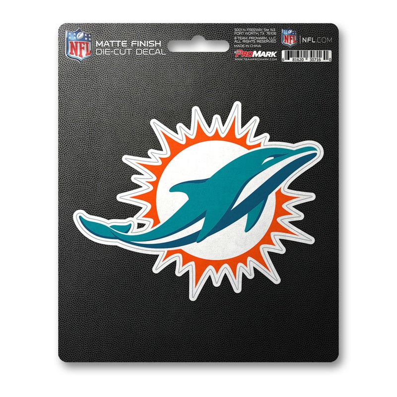 FANMATS 61228 Miami Dolphins Matte Decal Sticker