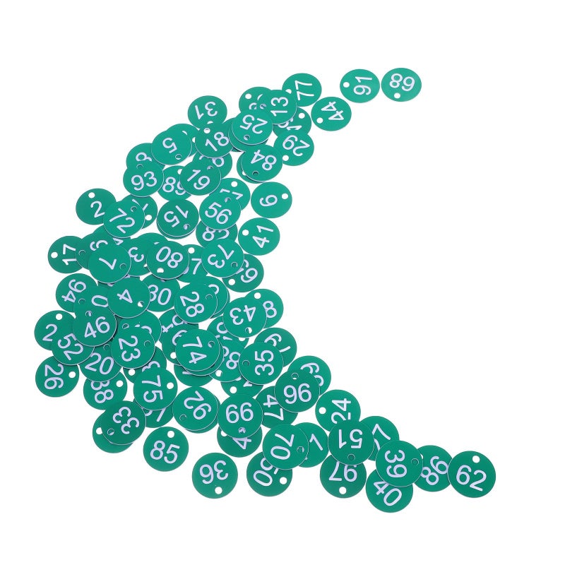 Plastic Number Tags 1 100 With Holes For Locker Storage Key Identification Labels - Image 2