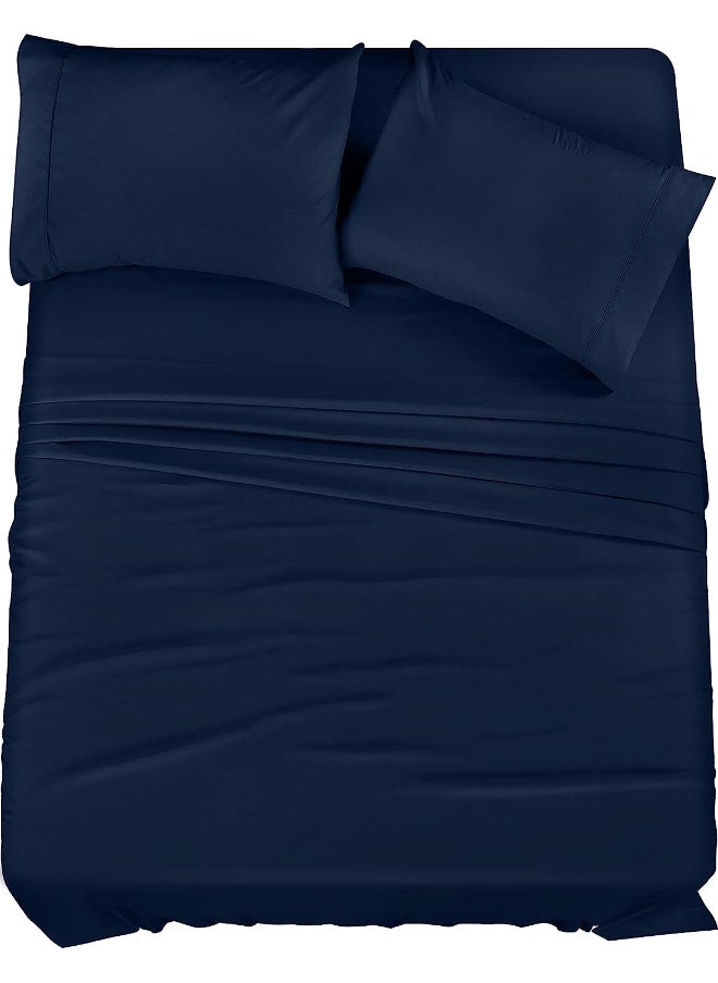 Utopia Bedding King Bed Sheets Set - 4 Piece Bedding - Brushed Microfiber - Shrinkage and Fade Resistant - Easy Care (King, Navy)  - Image 4