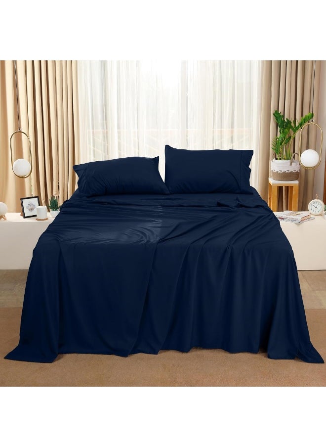 Utopia Bedding King Bed Sheets Set - 4 Piece Bedding - Brushed Microfiber - Shrinkage and Fade Resistant - Easy Care (King, Navy)  - Image 5
