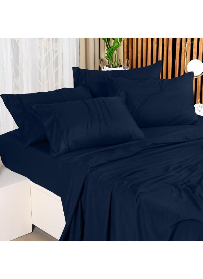 Utopia Bedding King Bed Sheets Set - 4 Piece Bedding - Brushed Microfiber - Shrinkage and Fade Resistant - Easy Care (King, Navy)  - Image 1