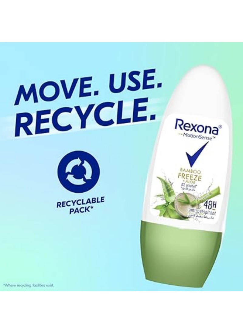 Rexona - Rexona Women Antiperspirant Deodorant Bamboo Freeze Roll On 50Ml - Image 1