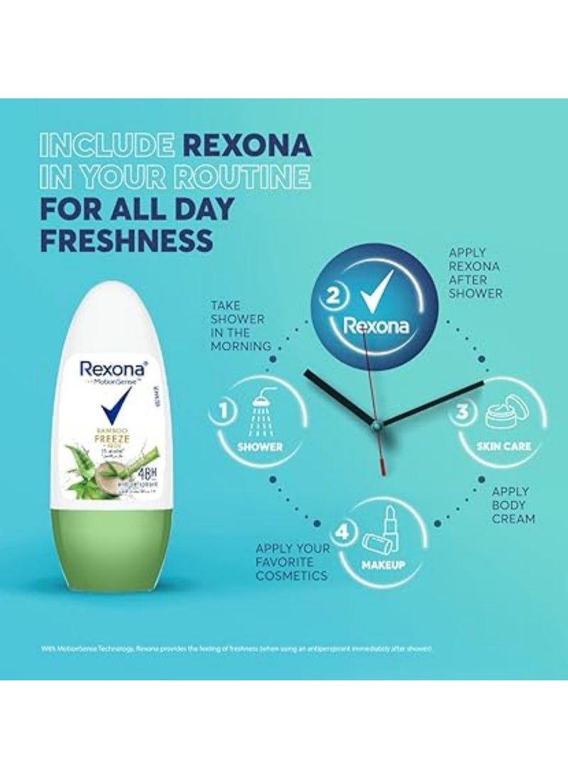 Rexona - Rexona Women Antiperspirant Deodorant Bamboo Freeze Roll On 50Ml - Image 1