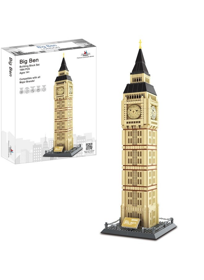 Apostrophe Games Apostrophe Games Big Ben Building Block Set (1,664 Pieces) London's Big Ben Clock Tower Famous Landmark Series - Architecture Model for Kids and Adults  - Image 1