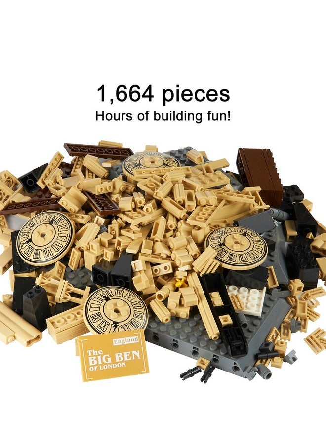 Apostrophe Games Apostrophe Games Big Ben Building Block Set (1,664 Pieces) London's Big Ben Clock Tower Famous Landmark Series - Architecture Model for Kids and Adults  - Image 2