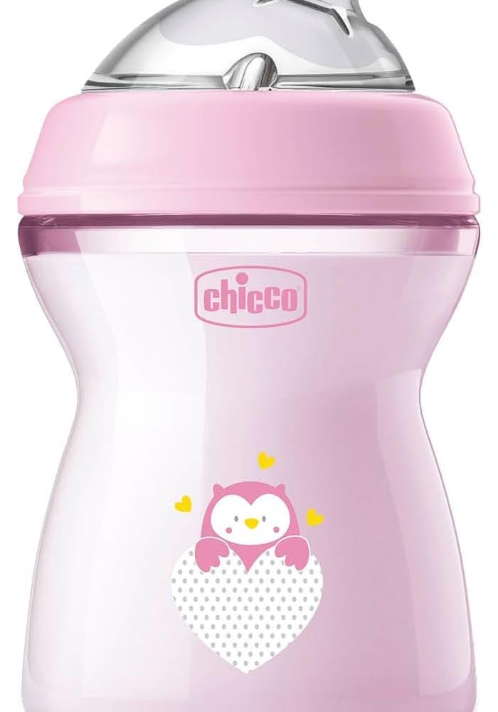 Chicco Natural Feeling Anti-Colic Bottle 250 ml - Pink - Image 1
