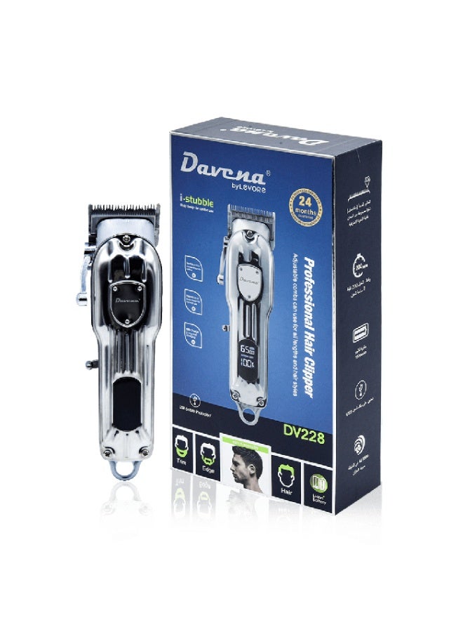 Davena Electric Professional Hair Clipper i-stubble DV228 - Silver - Image 1