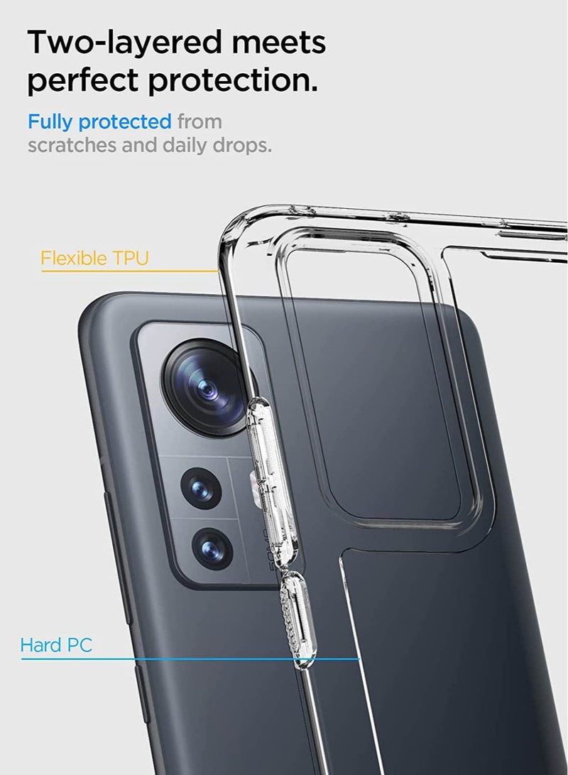 سبايجن الترا هايبرد حافظة واقية لجهاز ل شاومي 12X و شاومي 12 - اضحة وضوح الشمس - Image 2