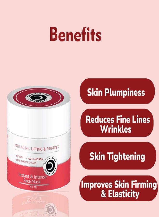 Dermistry Instant Skin Lifting Firming Tightening Retinol Collagen Boost Day Night Anti Aging Face Pack Mask For Ageing Wrinkles Fine Lines Repair for Men Women Dry Oily Skin 50ml - Image 4