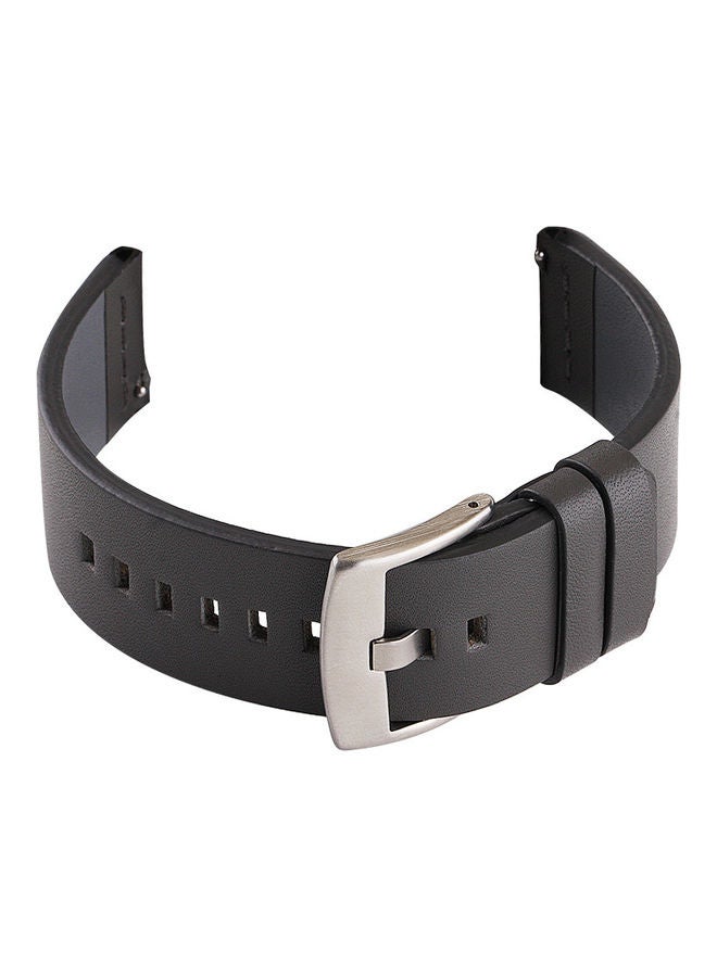 NIBEMINENT Grain Leathe Replacement Watch Strap with Buckle For Huawei Gt 2 46mm / Honor Magic Black - Image 1