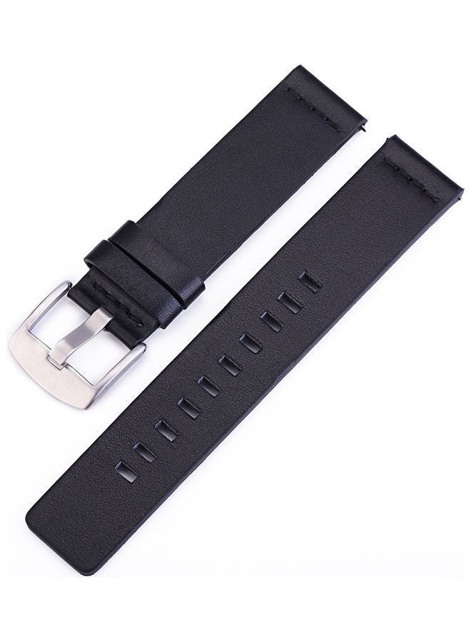 NIBEMINENT Grain Leathe Replacement Watch Strap with Buckle For Huawei Gt 2 46mm / Honor Magic Black - Image 3