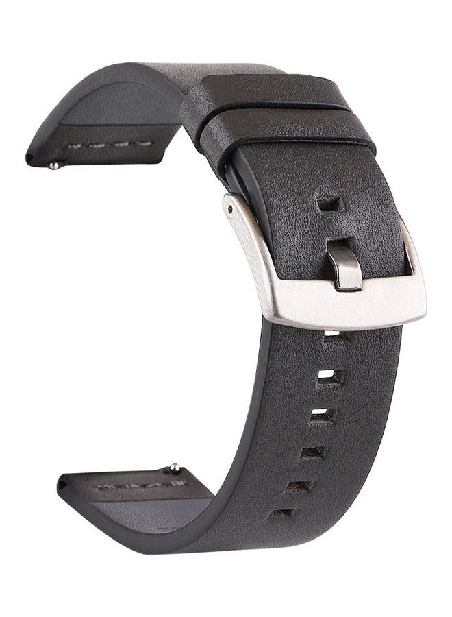 NIBEMINENT Grain Leathe Replacement Watch Strap with Buckle For Huawei Gt 2 46mm / Honor Magic Black - Image 4