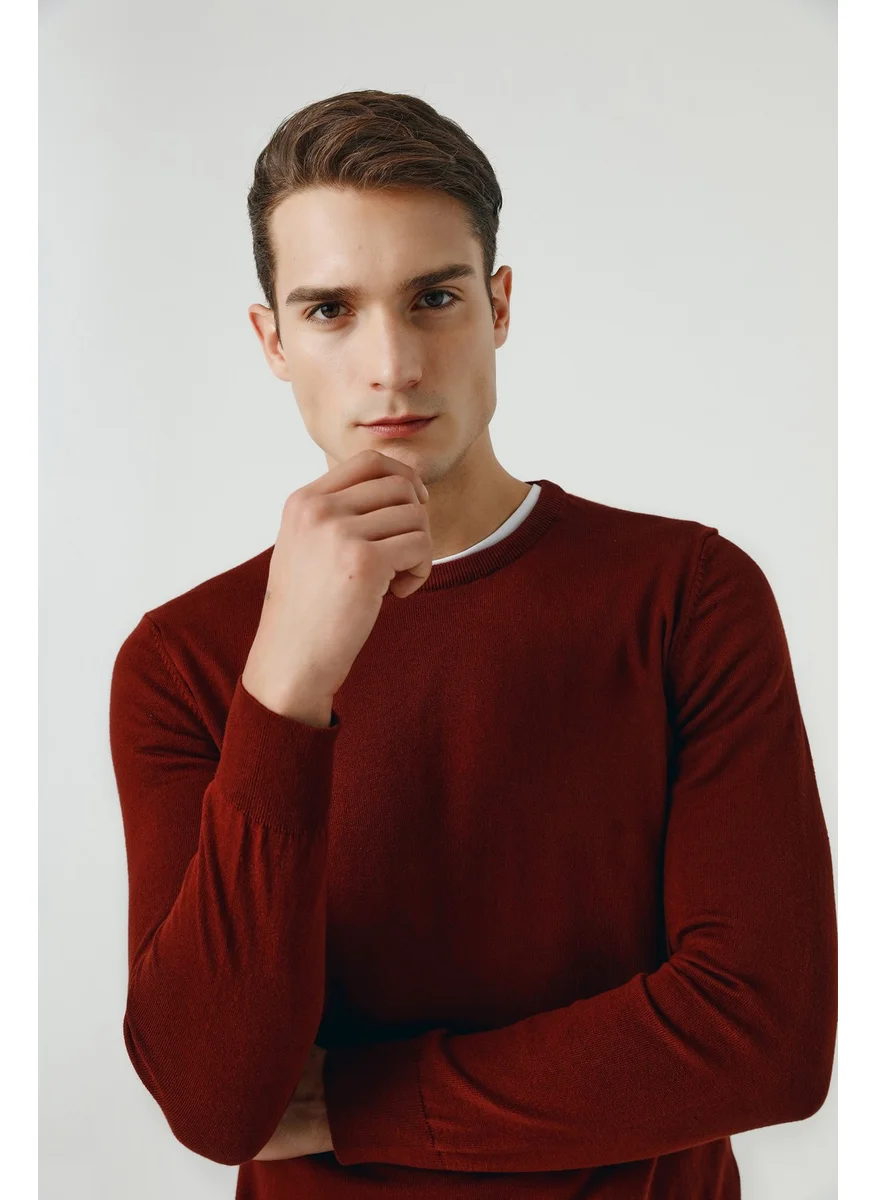 D'S DAMAT Regular Fit Brick Cotton Blend Knitwear Sweater 5HF06ORT12004